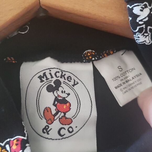 Black Mickey Mouse Print Turtleneck Shirt Sz S - Great For Under a Cardigan Sz S - Picture 4 of 5